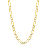 14K Yellow Gold Solid Pave Figaro Chain (5.90 mm)