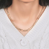 14K Yellow Gold Solid Pave Figaro Chain (5.90 mm)