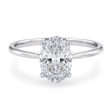 1 1/2 Carat Oval Lab Grown IGI G/VS1 Diamond Solitaire Ring in 10K White Gold