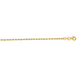 10k Yellow Gold Solid Diamond Cut Rope Bracelet (1.80 mm)