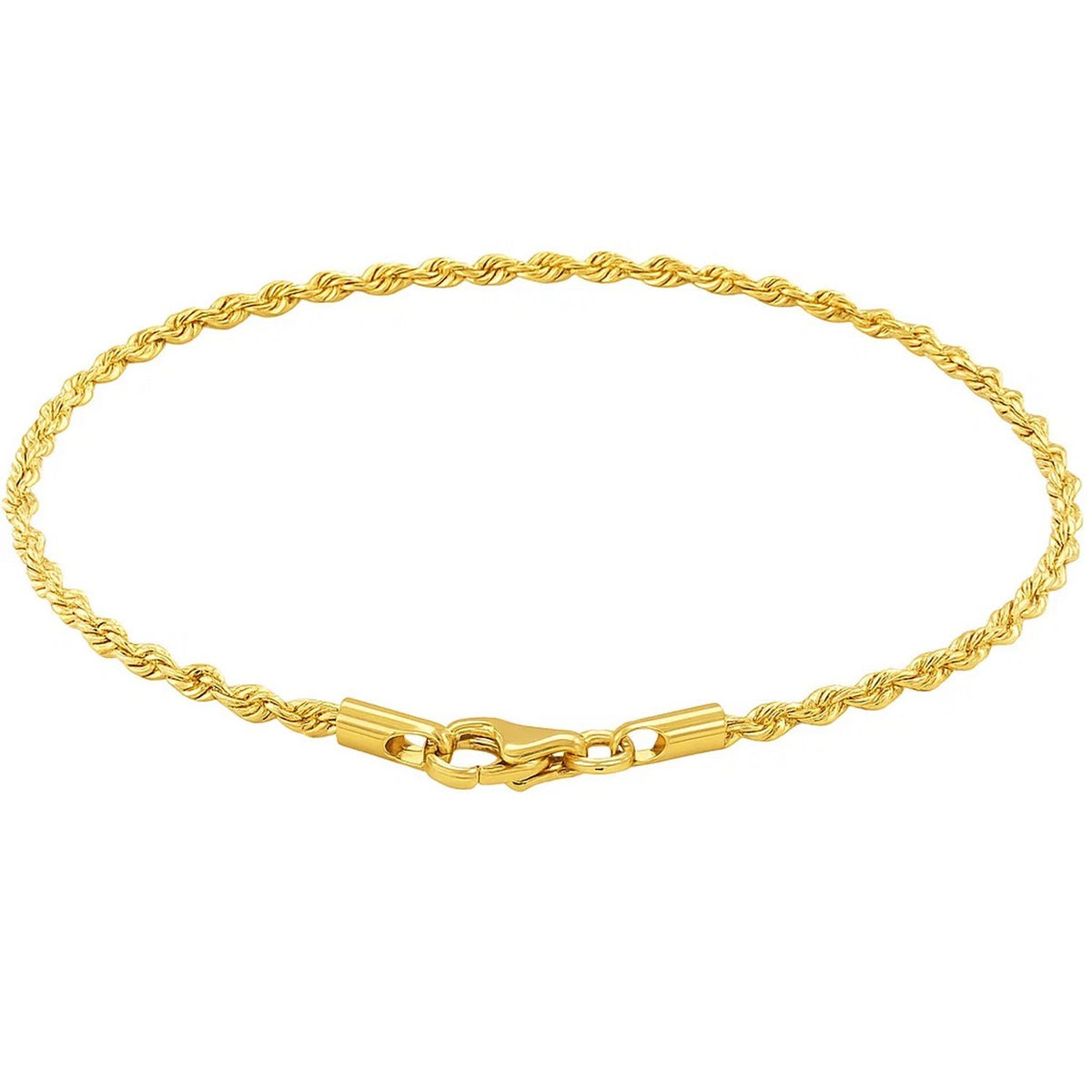 10k Yellow Gold Solid Diamond Cut Rope Bracelet (1.80 mm)
