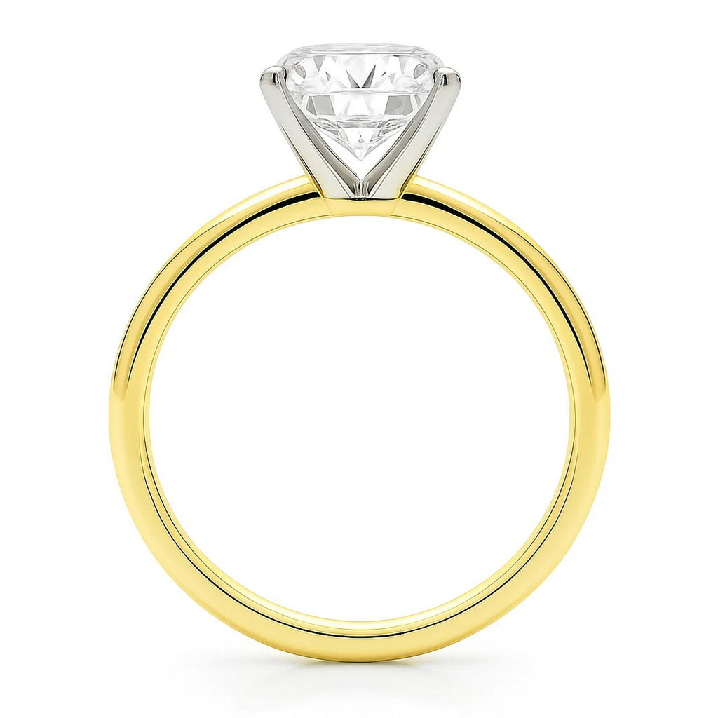 5 Carat Radiant Lab Grown IGI G/VS1 Diamond Solitaire Ring in 14K Yellow Gold