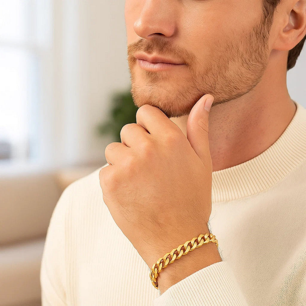 14k Yellow Gold Polished Miami Cuban Chain Bracelet (6.50 mm)