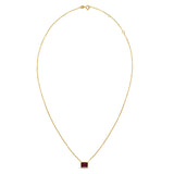 14K Yellow Gold Emerald Cut Garnet Necklace