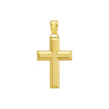 14K Yellow Gold Polished Beveled Cross Pendant