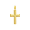 14K Yellow Gold Polished Beveled Cross Pendant
