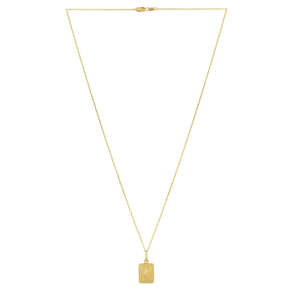 Sun and Stars Necklace in 14K Yellow Gold