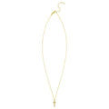 14K Yellow Gold Diamon Oro Cross Necklace