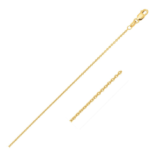 14k Yellow Gold Oval Cable Link Chain (1.10 mm)