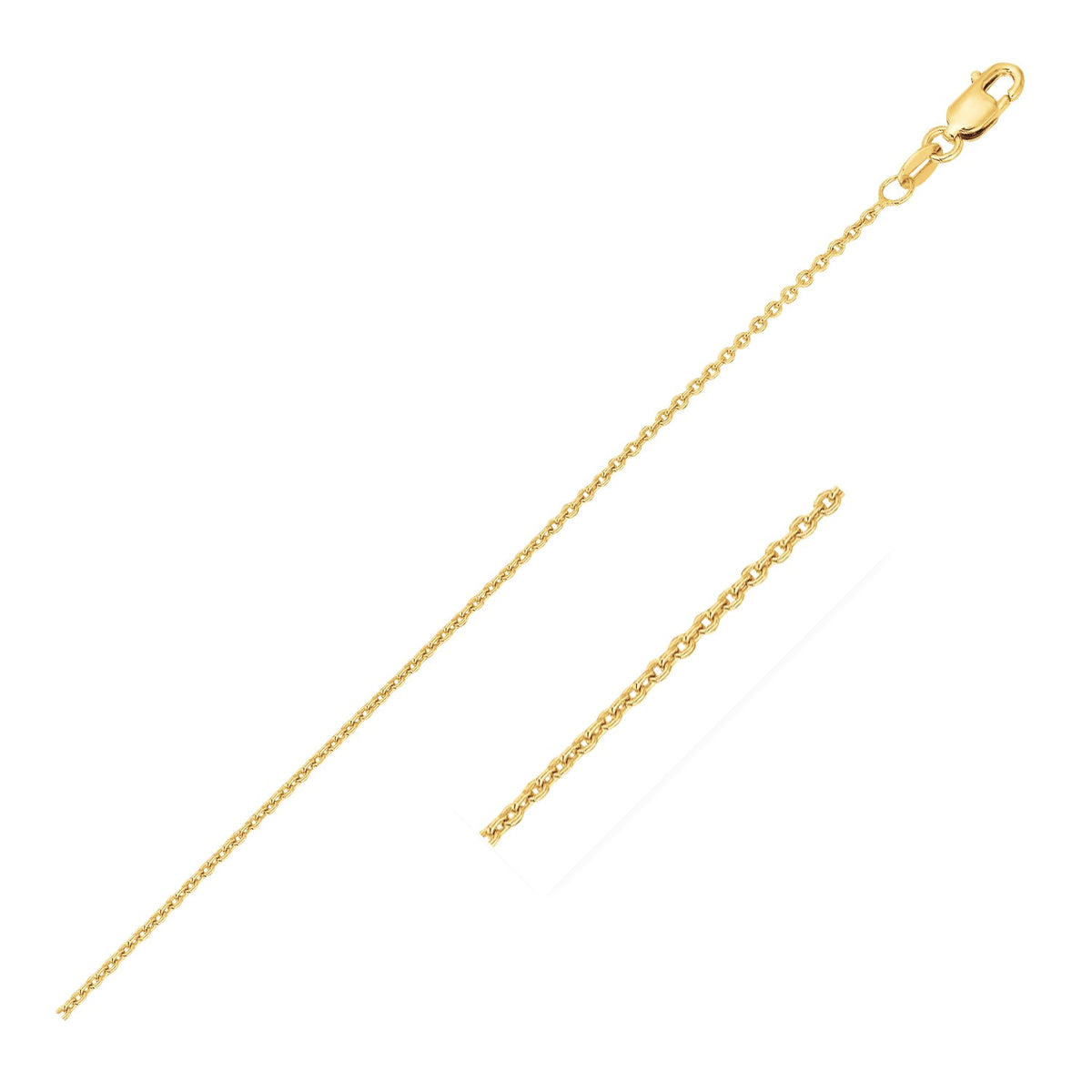 14k Yellow Gold Oval Cable Link Chain (1.10 mm)