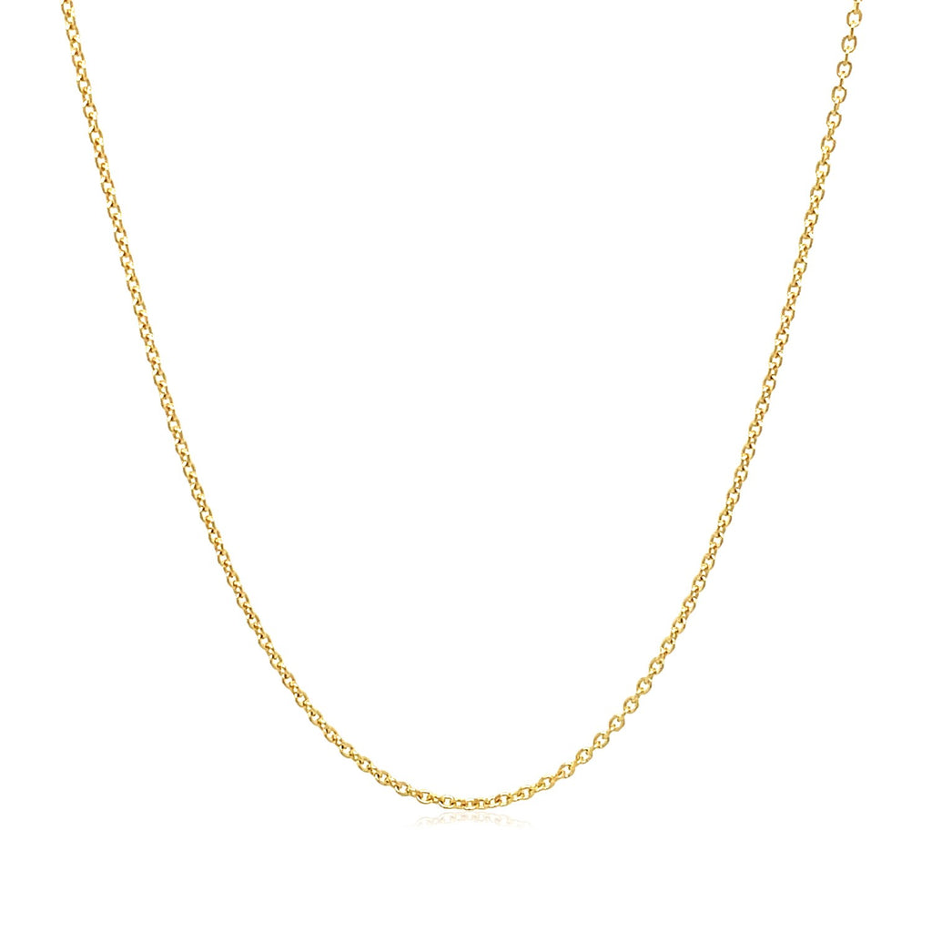 14k Yellow Gold Oval Cable Link Chain (1.10 mm)