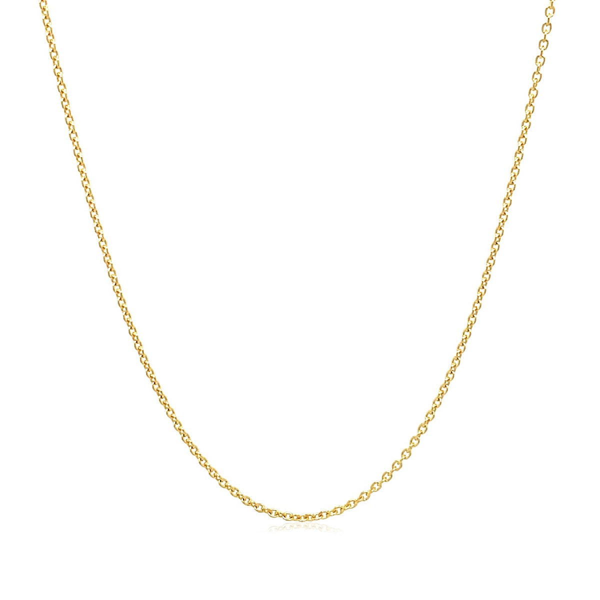 14k Yellow Gold Oval Cable Link Chain (1.10 mm)