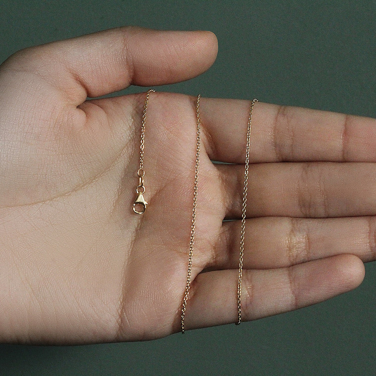 14k Yellow Gold Oval Cable Link Chain (1.10 mm)
