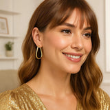 14k Yellow Gold Endless Pear Hoop Earrings