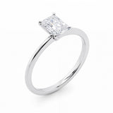 1 1/2 Carat Radiant Lab Grown IGI G/VS1 Diamond Solitaire Ring in 14K White Gold