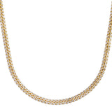 Classic Miami Cuban White Pave Solid Chain in 14k Yellow Gold (6.00 mm)