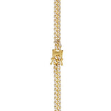Classic Miami Cuban White Pave Solid Chain in 14k Yellow Gold (6.00 mm)
