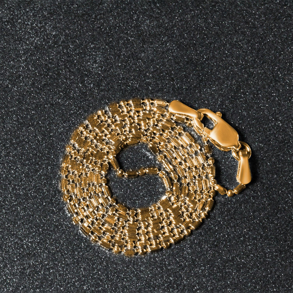 14k Yellow Gold Diamond-Cut Bead Chain (0.90 mm)