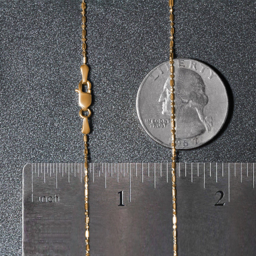14k Yellow Gold Diamond-Cut Bead Chain (0.90 mm)