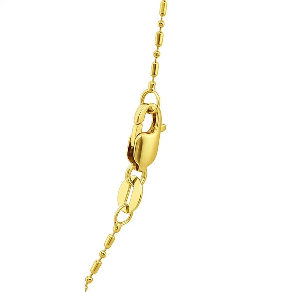 14k Yellow Gold Diamond-Cut Bead Chain (0.90 mm)