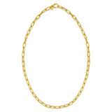 14K Yellow Gold Charm Lock Paperclip Chain