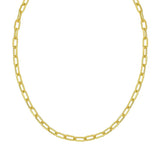 14K Yellow Gold Charm Lock Paperclip Chain