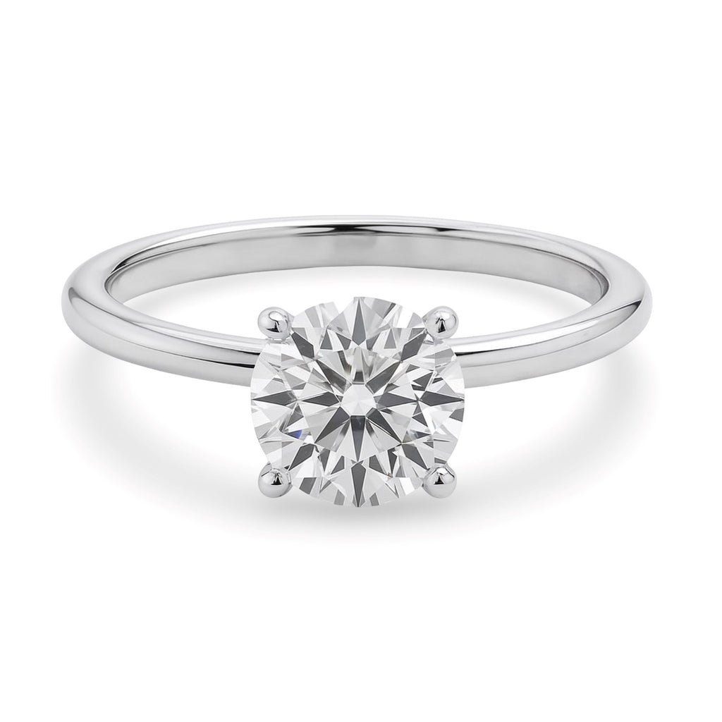 1 1/2 Carat Round Lab Grown IGI G/VS1 Diamond Solitaire Ring in 14K White Gold