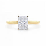 2 Carat Radiant Lab Grown IGI G/VS1 Diamond Solitaire Ring in 10K Yellow Gold