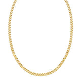 14K Yellow Gold Petite Faceted Cuban Link Chain Necklace (4.50 mm)