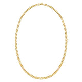 14K Yellow Gold Petite Faceted Cuban Link Chain Necklace (4.50 mm)