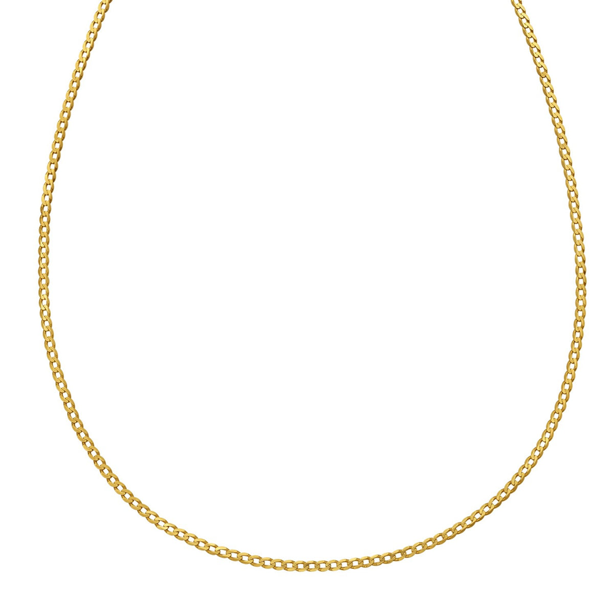 14k Yellow Gold Solid Curb Chain (2.60 mm)