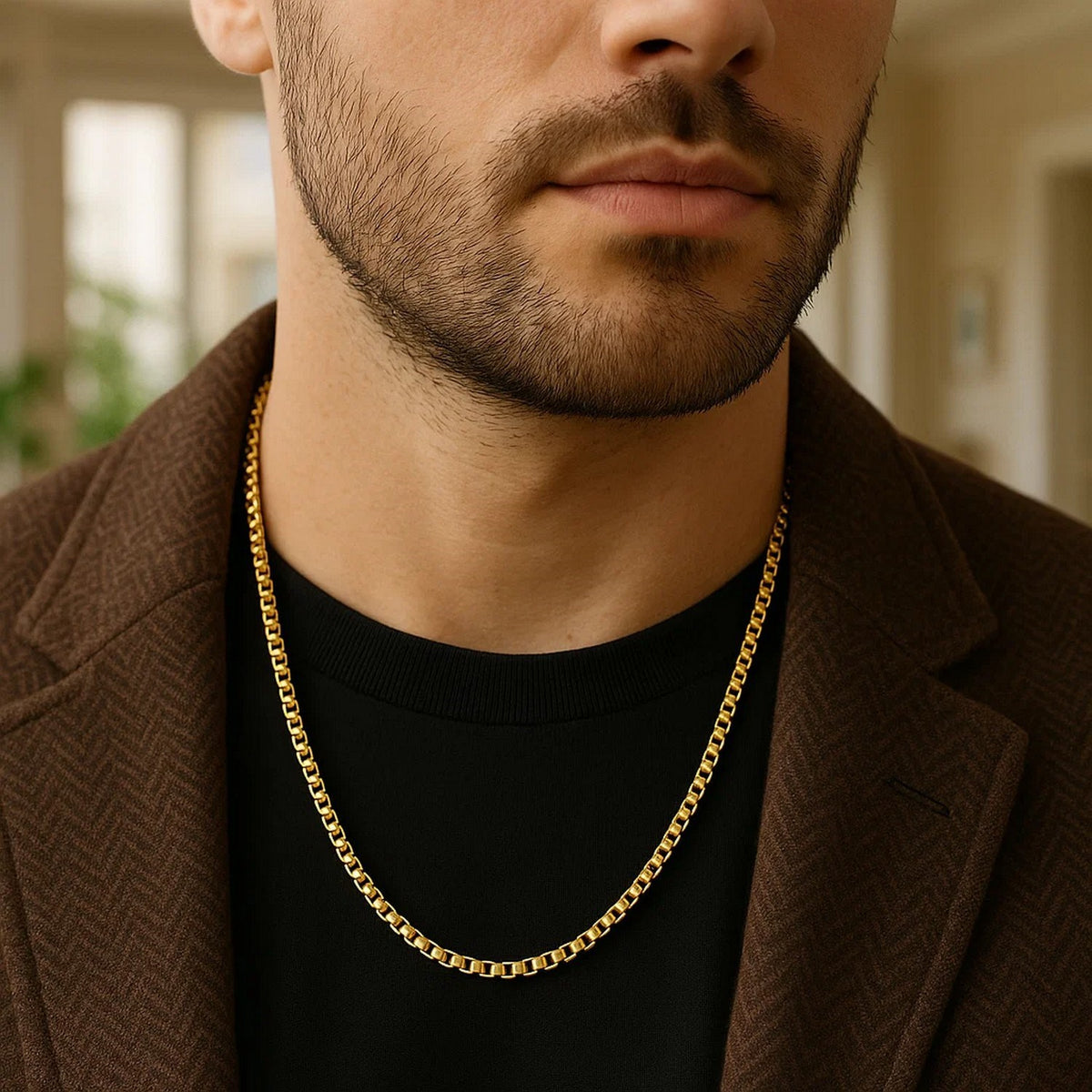 14k Yellow Gold Round Box Chain (3.4 mm)