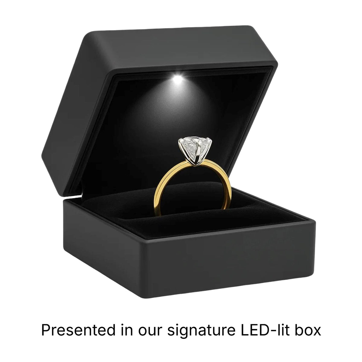 3 Carat Cushion Lab Grown IGI G/VS1 Diamond Solitaire Ring in 14K Yellow Gold