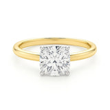 3 Carat Cushion Lab Grown IGI G/VS1 Diamond Solitaire Ring in 14K Yellow Gold