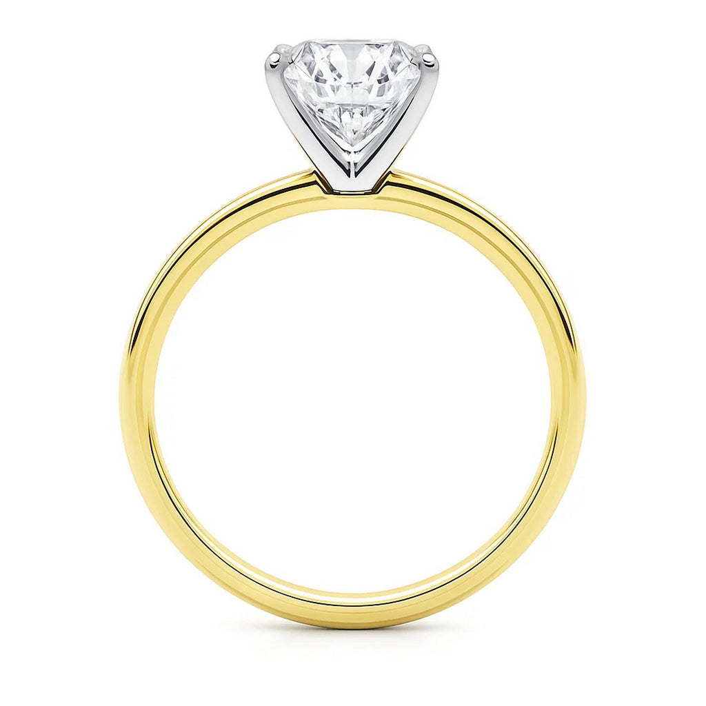 3 Carat Cushion Lab Grown IGI G/VS1 Diamond Solitaire Ring in 14K Yellow Gold