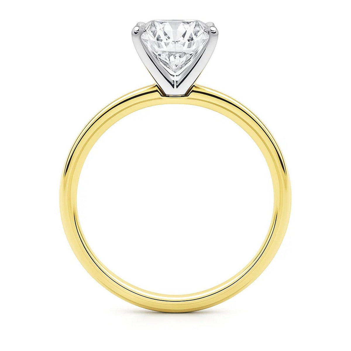 3 Carat Cushion Lab Grown IGI G/VS1 Diamond Solitaire Ring in 14K Yellow Gold