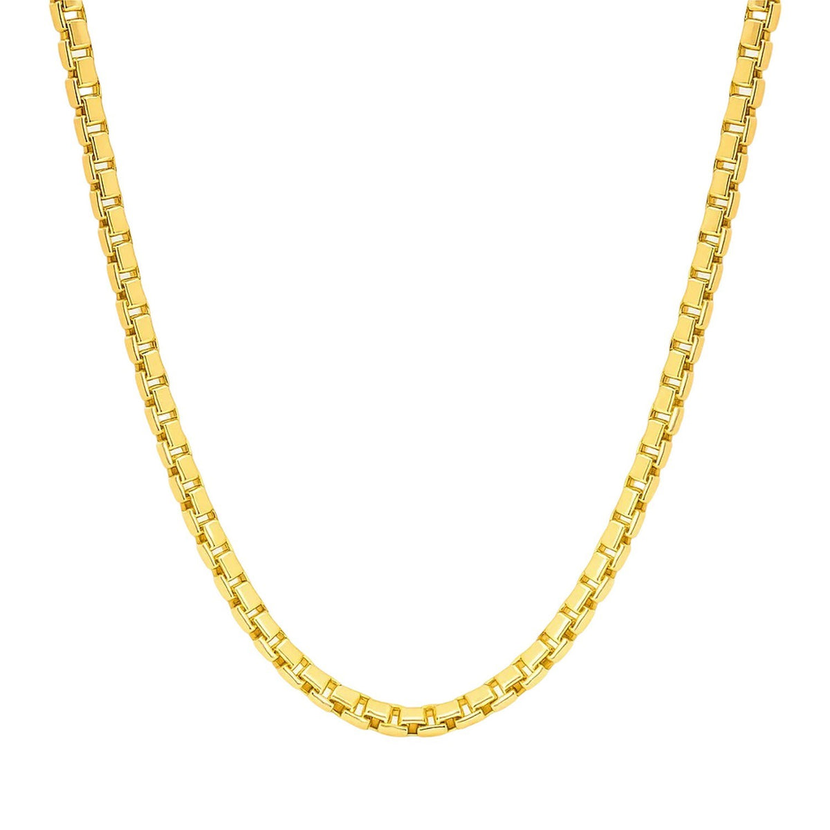 14k Yellow Gold Semi Solid Box Chain (2.5 mm)