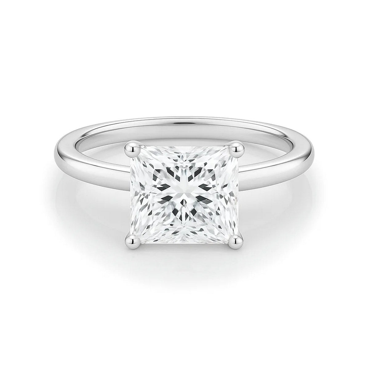 2 Carat Princess Lab Grown IGI G/VS1 Diamond Solitaire Ring in 14K White Gold