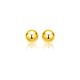 14k Yellow Gold Spherical Stud Earrings (8mm)