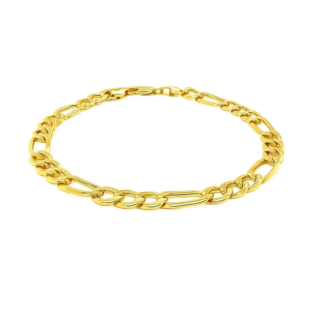 10k Yellow Gold Lite Figaro Bracelet (6.60 mm)