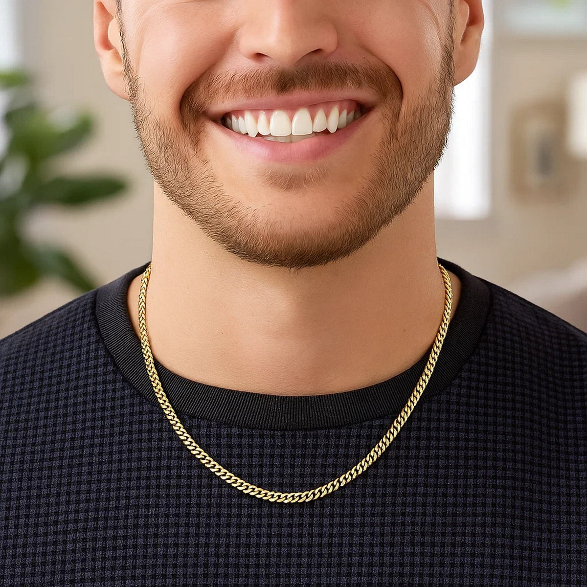 3.60mm 14K Yellow Gold Gourmette Chain