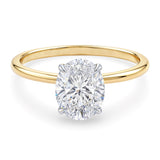 1 1/2 Carat Oval Lab Grown IGI G/VS1 Diamond Solitaire Ring in 14K Yellow Gold