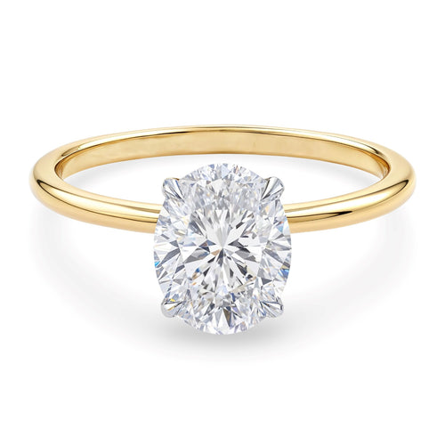 1 1/2 Carat Oval Lab Grown IGI G/VS1 Diamond Solitaire Ring in 14K Yellow Gold