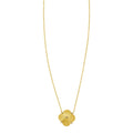 14K Yellow Gold Diamond Clover Pendant Necklace