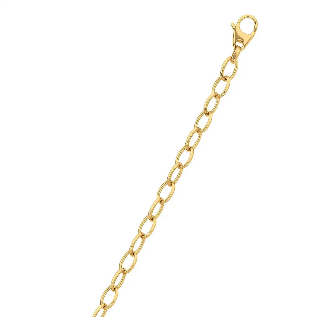 14k Yellow Gold Cable Chain Style Polished Necklace