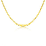 14K Yellow Gold Necklace with Graduated Greek Meander Motif Links