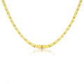14K Yellow Gold Necklace with Graduated Greek Meander Motif Links