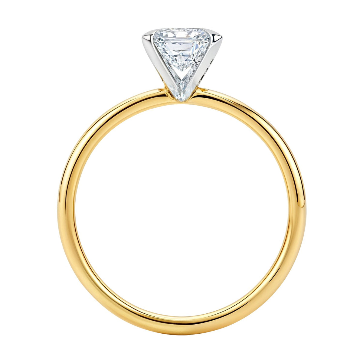 2 Carat Emerald Lab Grown IGI G/VS1 Diamond Solitaire Ring in 10K Yellow Gold