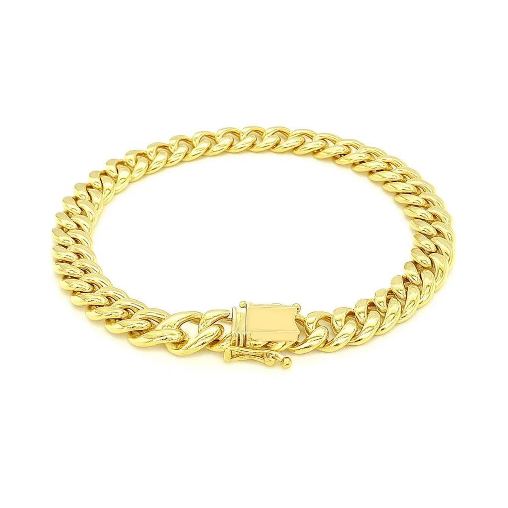 10k Yellow Gold Semi Solid Miami Cuban Bracelet (7.20 mm)