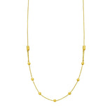 14K Yellow Gold Adjustable Bead Link Necklace